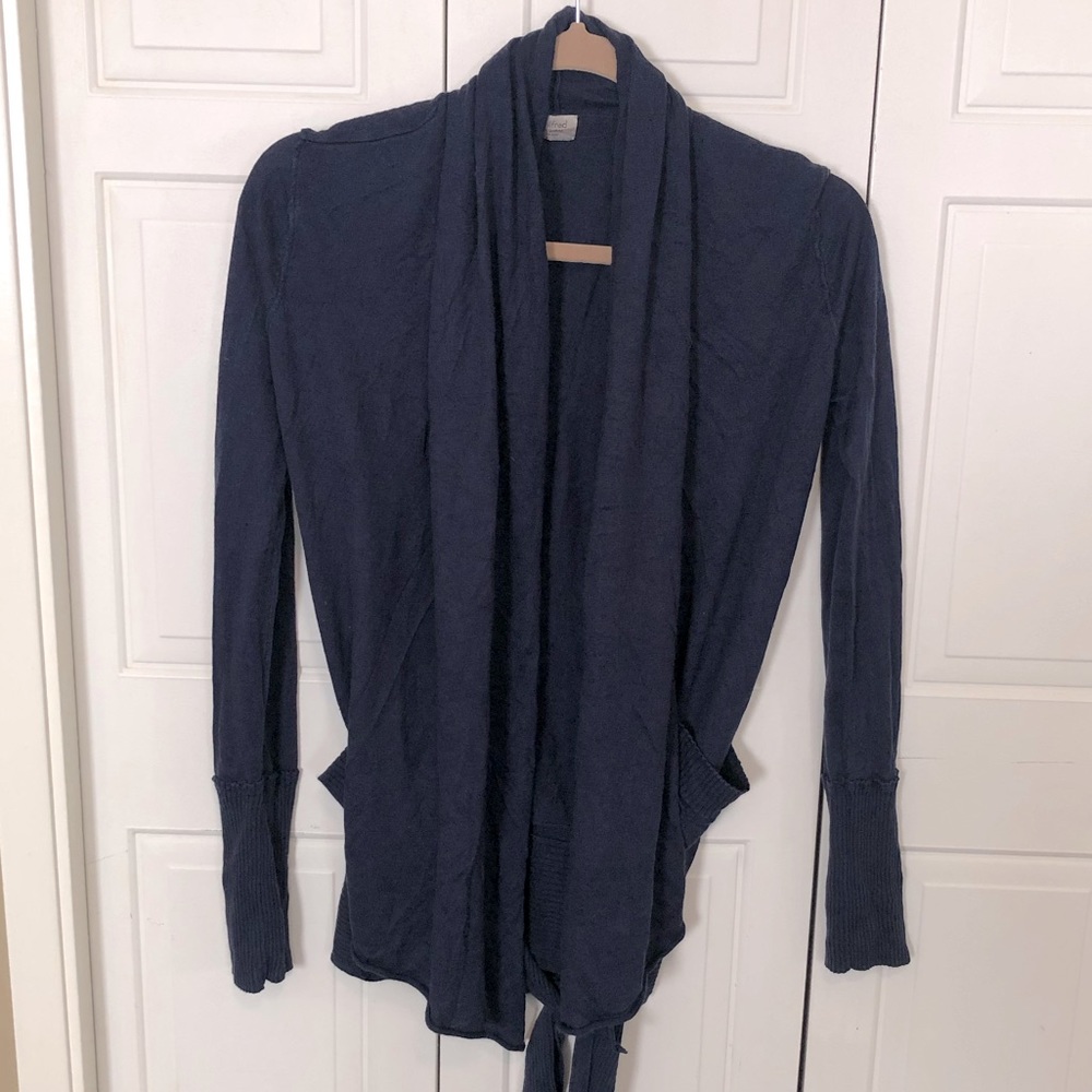 Wilfred Cashmere Tie Front Hooded Sweater